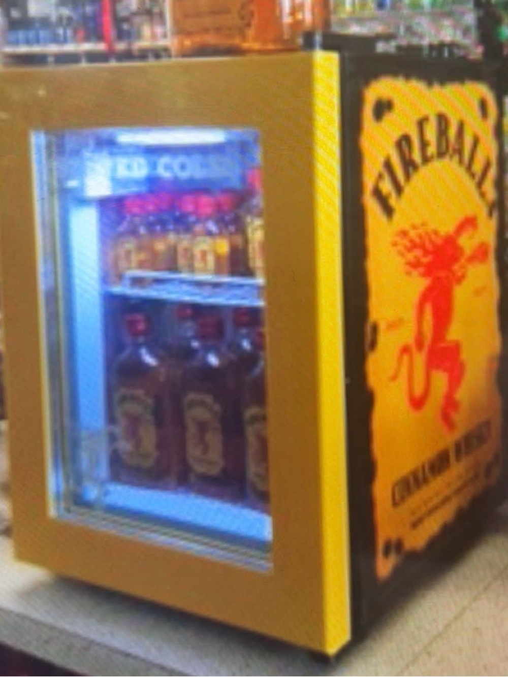 NIB Fireball Whiskey table Logo freezer with light